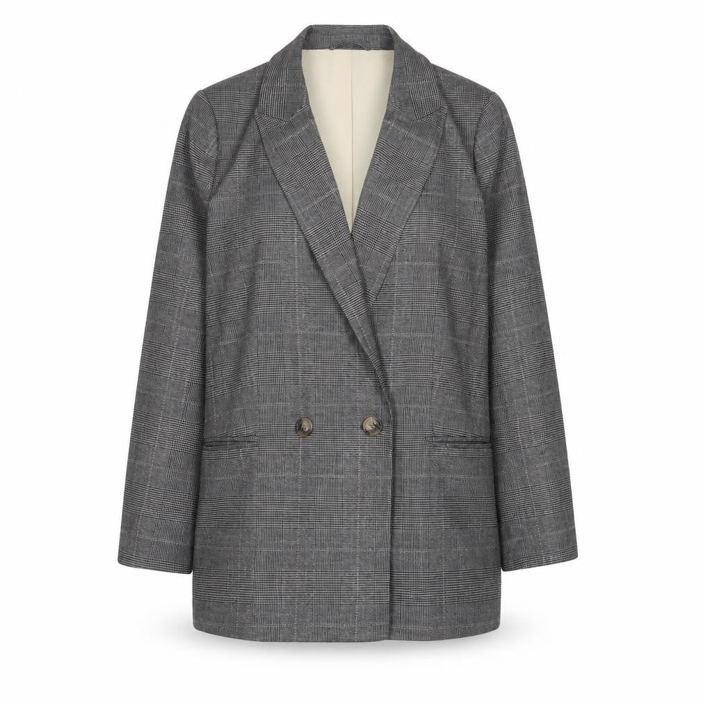 H&M Womens Grey Plaid Jacket Blazer Size 10 Button