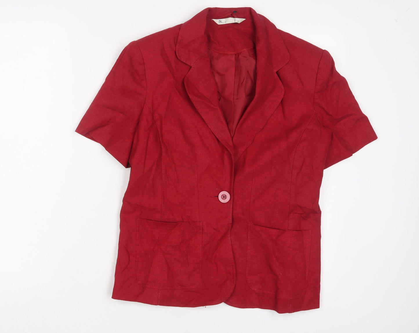 BHS Womens Red Jacket Blazer Size 12 Button
