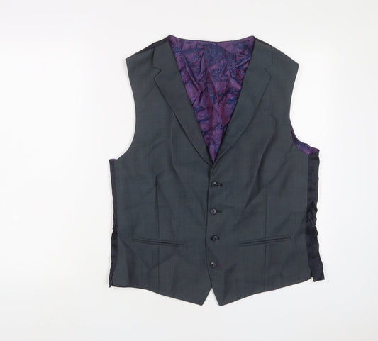 Gibson Mens Grey Wool Jacket Suit Waistcoat Size 42 Regular