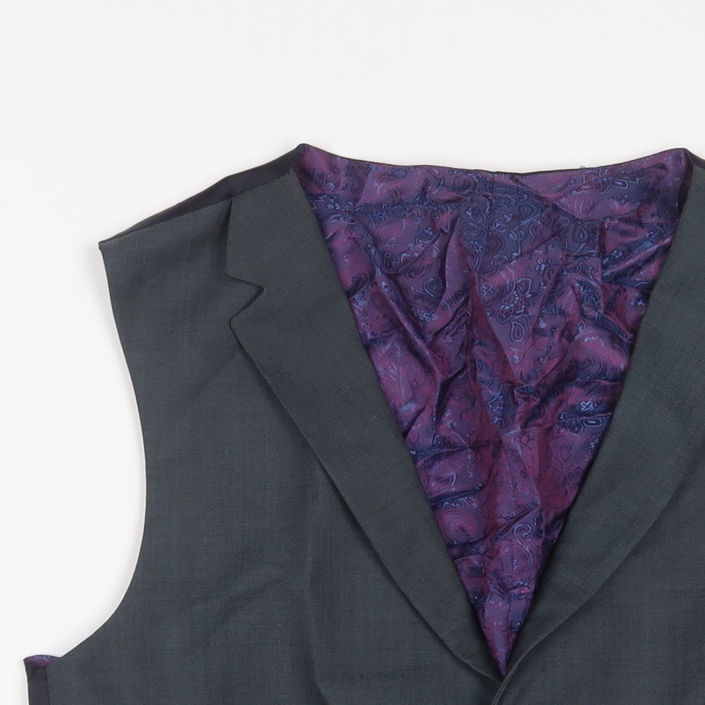 Gibson Mens Grey Wool Jacket Suit Waistcoat Size 42 Regular