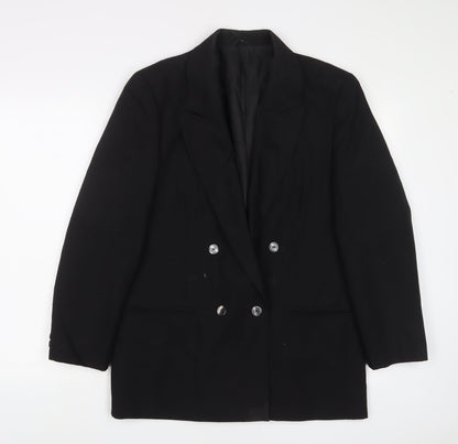 St Michael Womens Black Jacket Blazer Size 12 Button