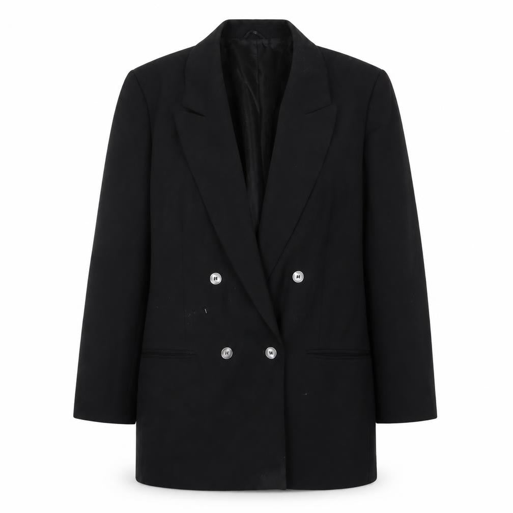 St Michael Womens Black Jacket Blazer Size 12 Button