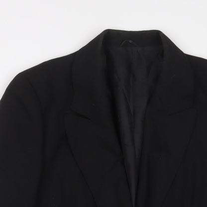 St Michael Womens Black Jacket Blazer Size 12 Button