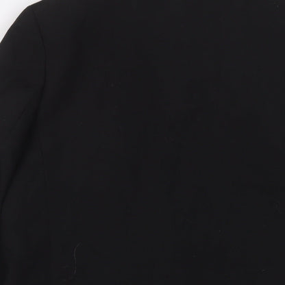 St Michael Womens Black Jacket Blazer Size 12 Button