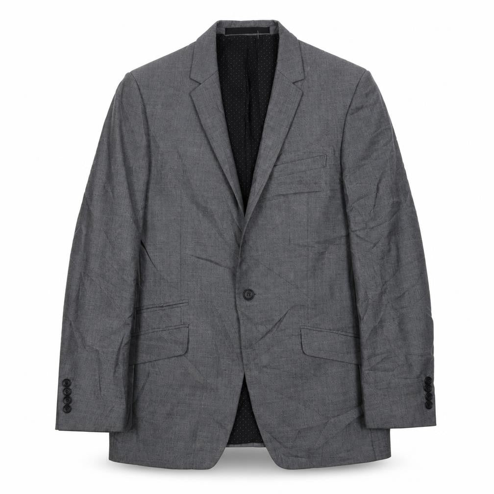 Limited Collection Mens Grey Polyester Jacket Suit Jacket Size 38 Regular