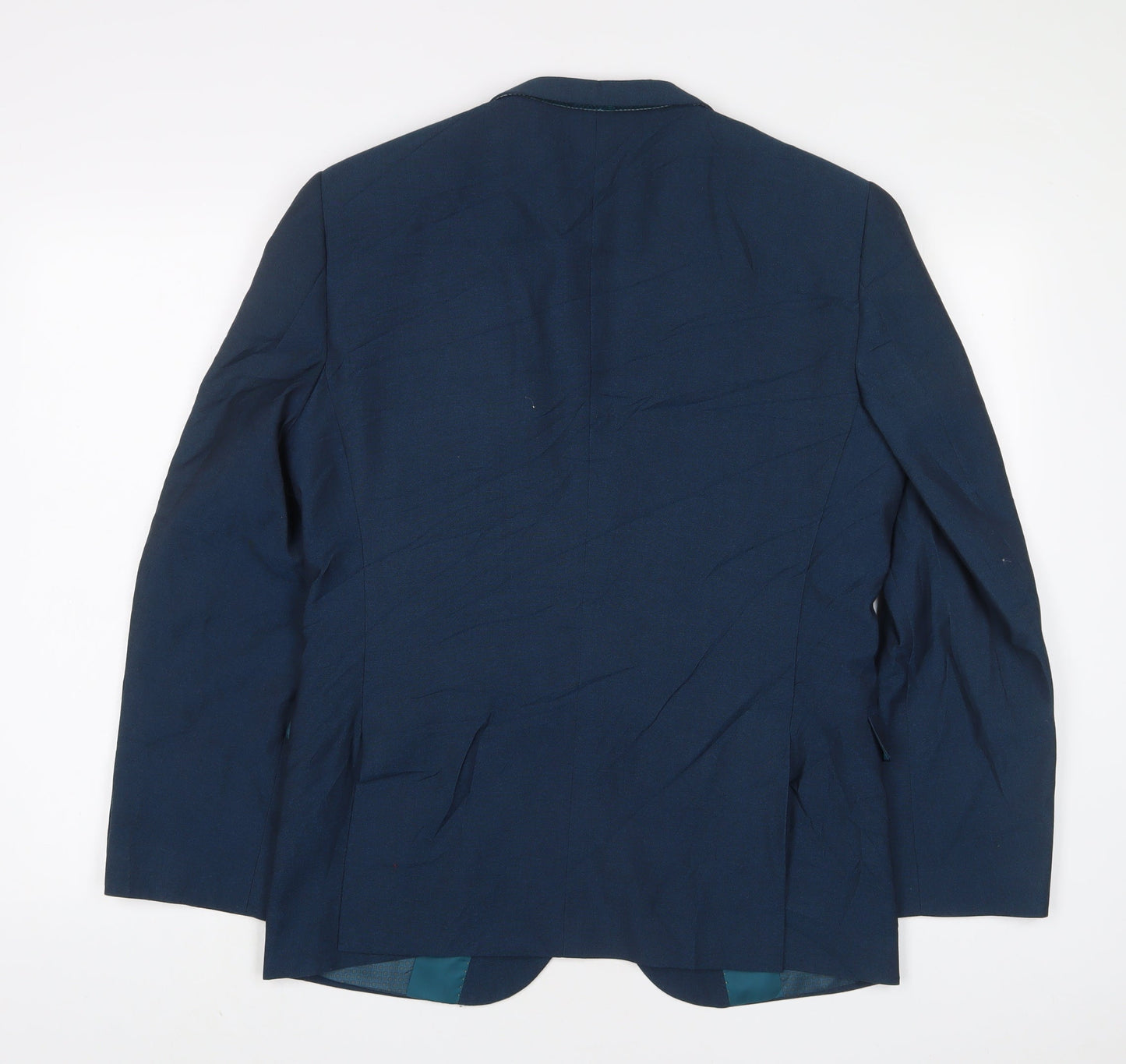 SixSixFive Mens Blue Polyester Jacket Suit Jacket Size 40 Regular