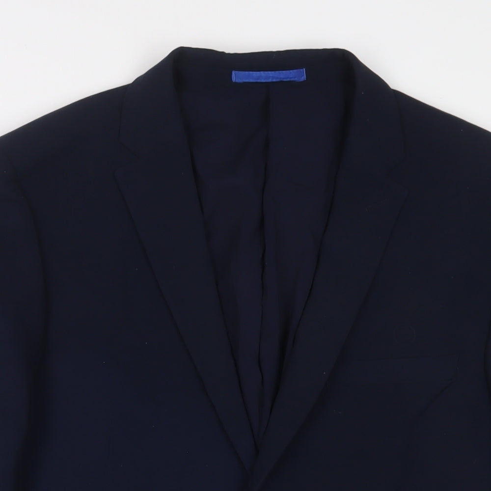 OneSixFive Mens Blue Polyester Jacket Suit Jacket Size 40 Regular
