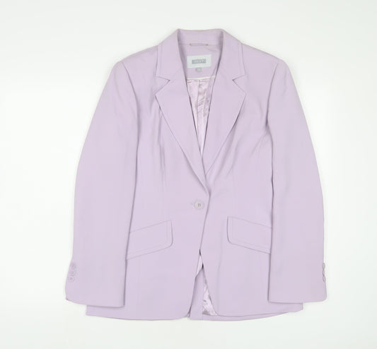 NEXT Womens Purple Jacket Blazer Size 12 Button