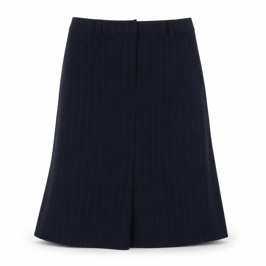 Autonomy Womens Blue Striped Polyester A-Line Skirt Size 12 Hook & Eye
