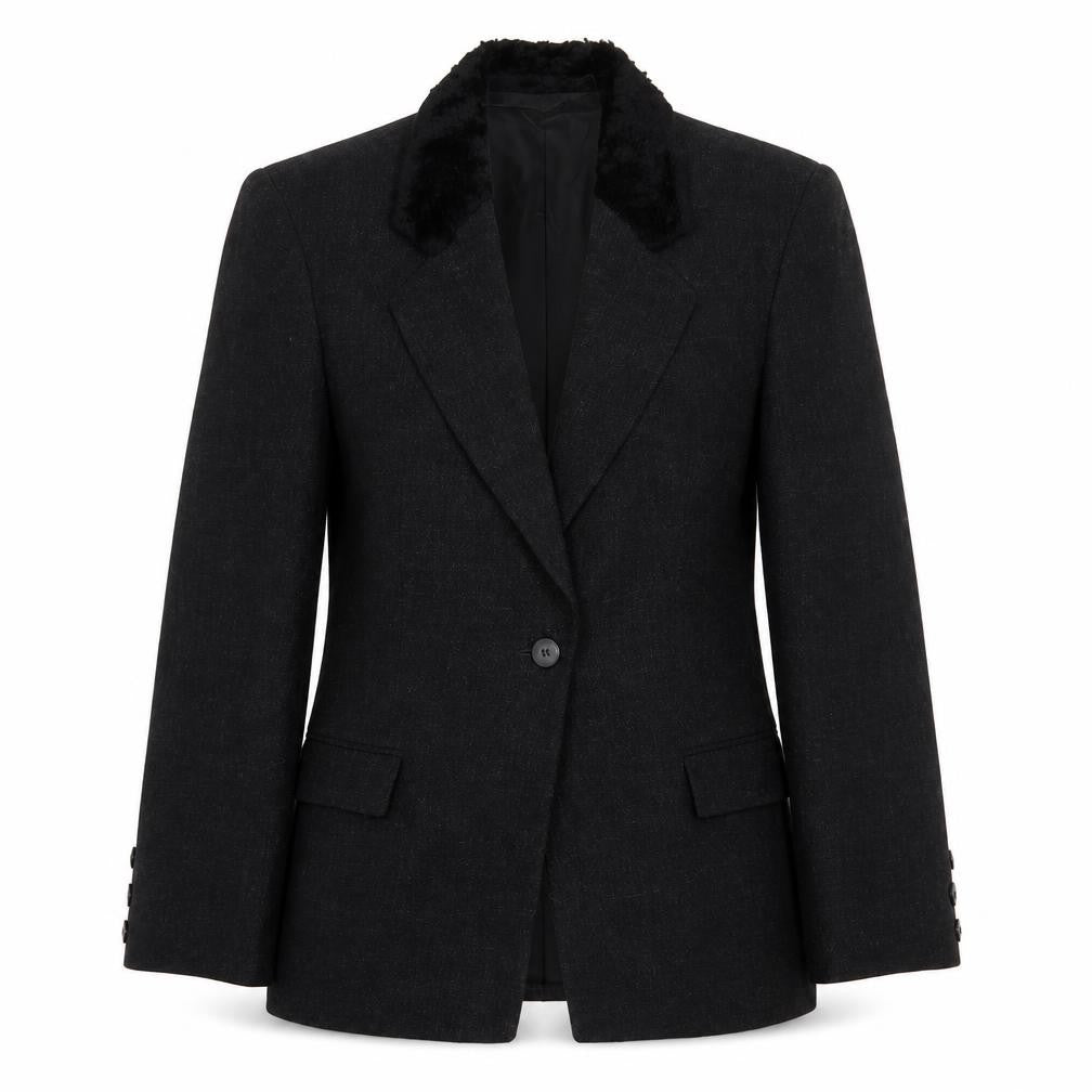 LB Collection Womens Black Jacket Blazer Size 8 Button