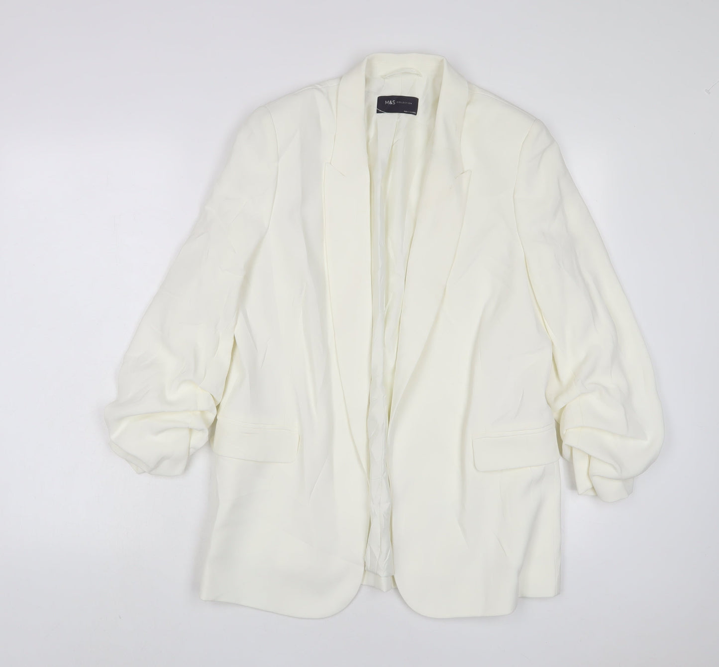 Marks and Spencer Womens White Jacket Blazer Size 10 - Open