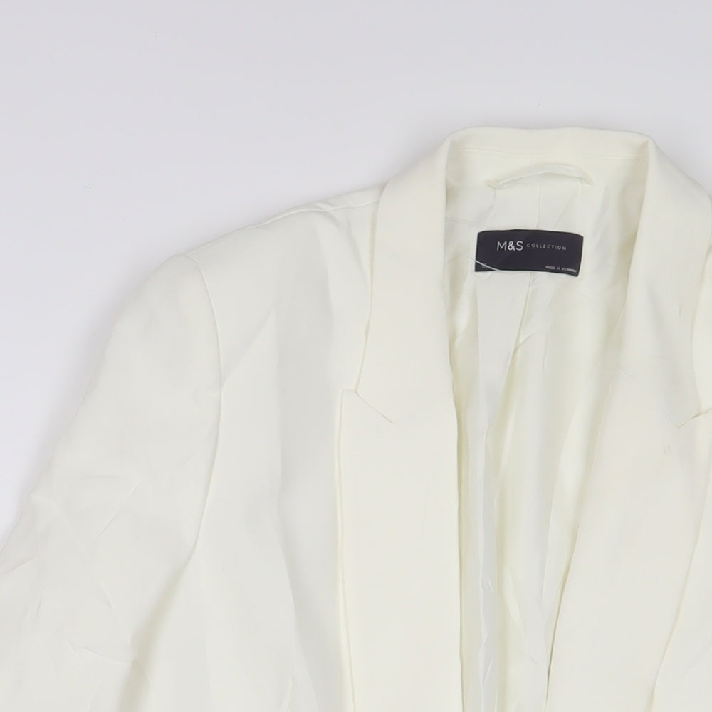Marks and Spencer Womens White Jacket Blazer Size 10 - Open