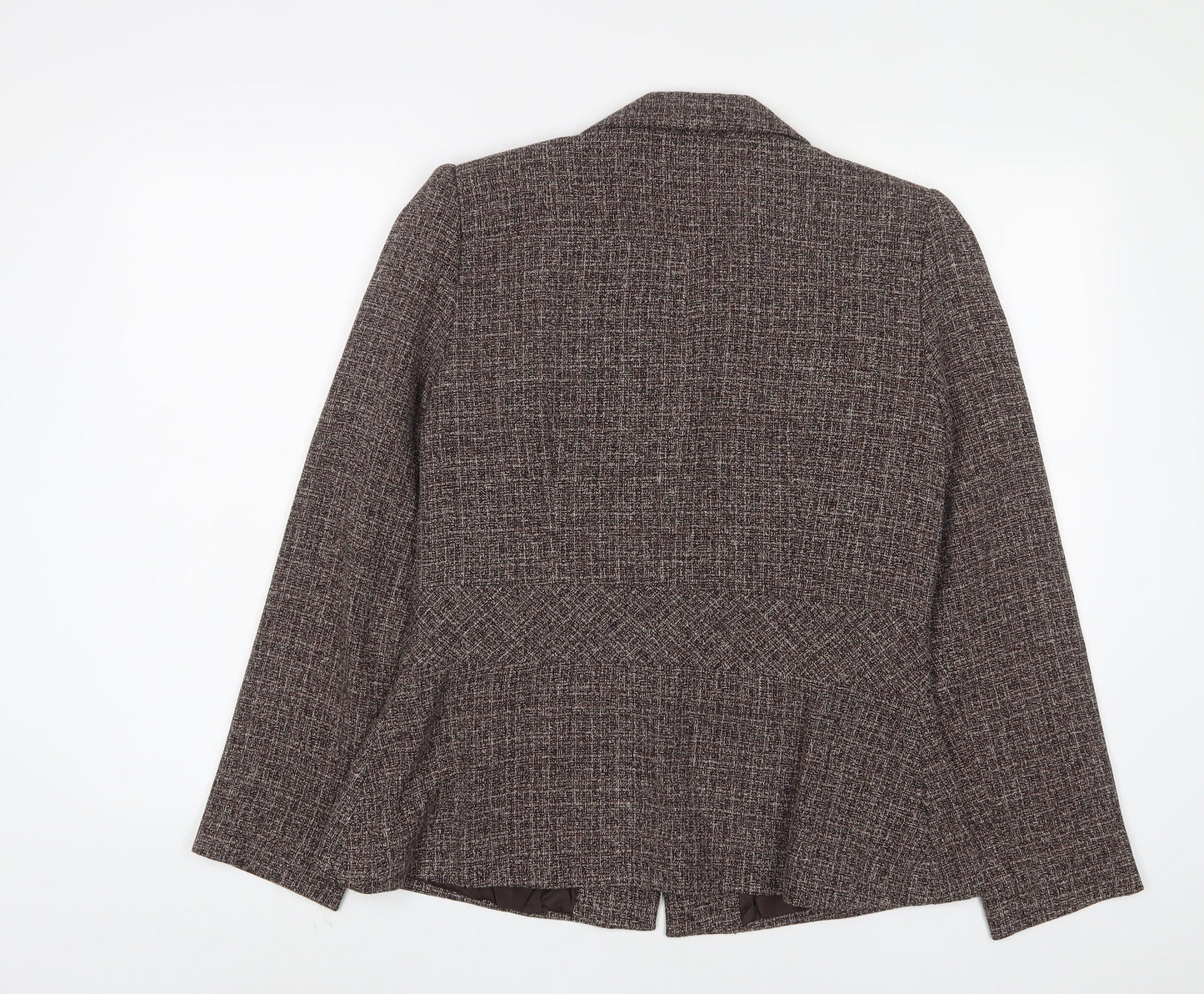 Cream Womens Brown Jacket Blazer Size 14 Button