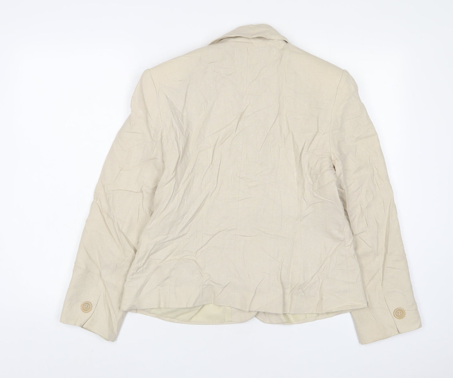 BHS Womens Beige Jacket Blazer Size 16 Button