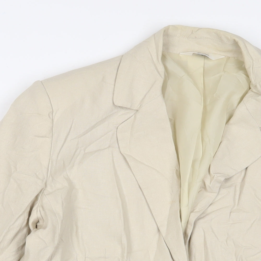 BHS Womens Beige Jacket Blazer Size 16 Button