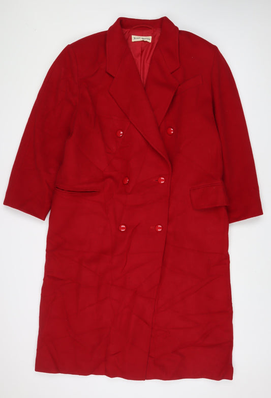 Firmato Womens Red Overcoat Coat Size 16 Button