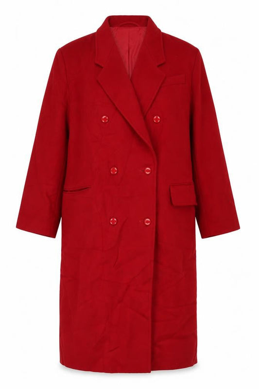 Firmato Womens Red Overcoat Coat Size 16 Button