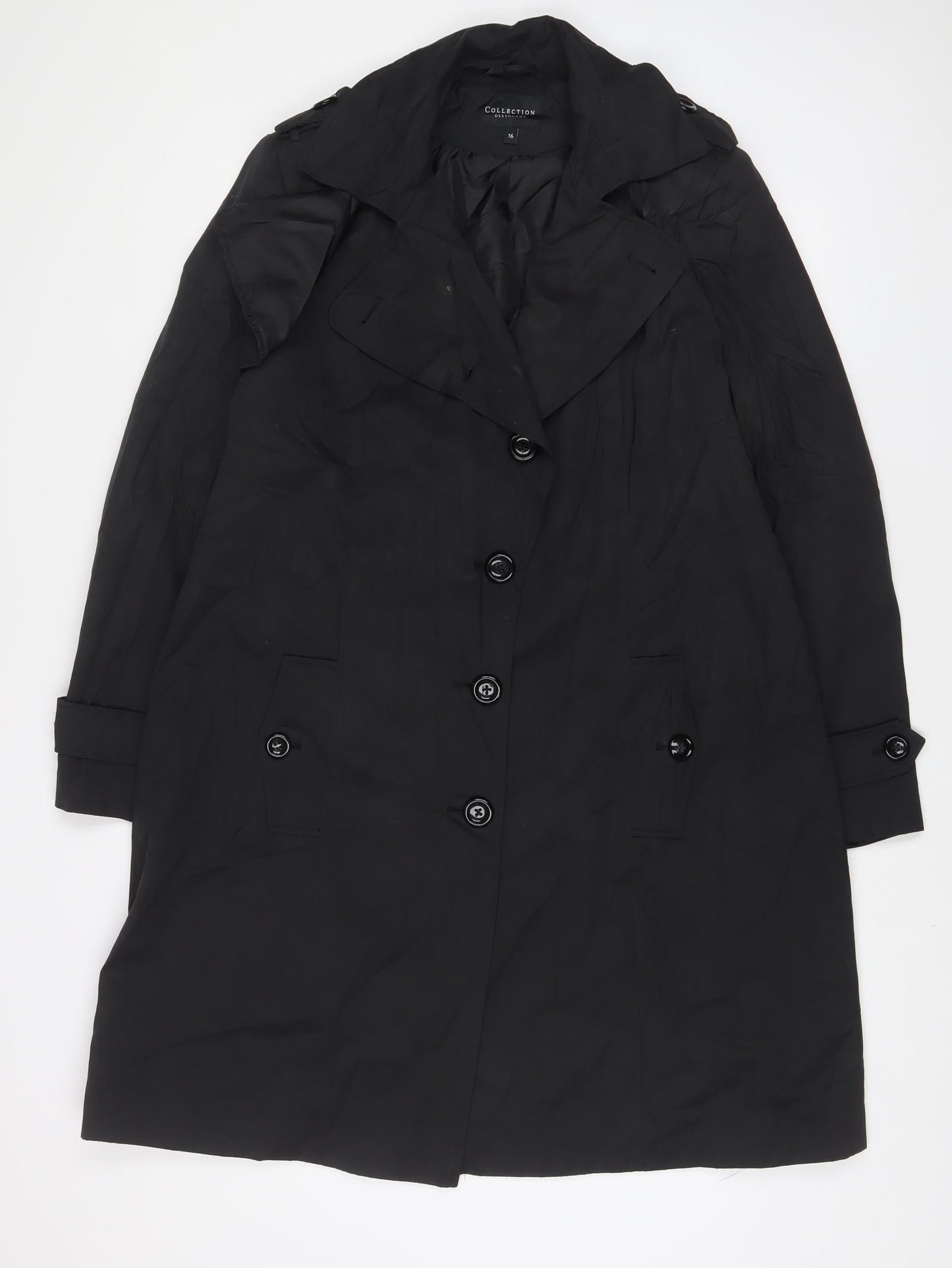 Debenhams Womens Black Jacket Size 16 Button