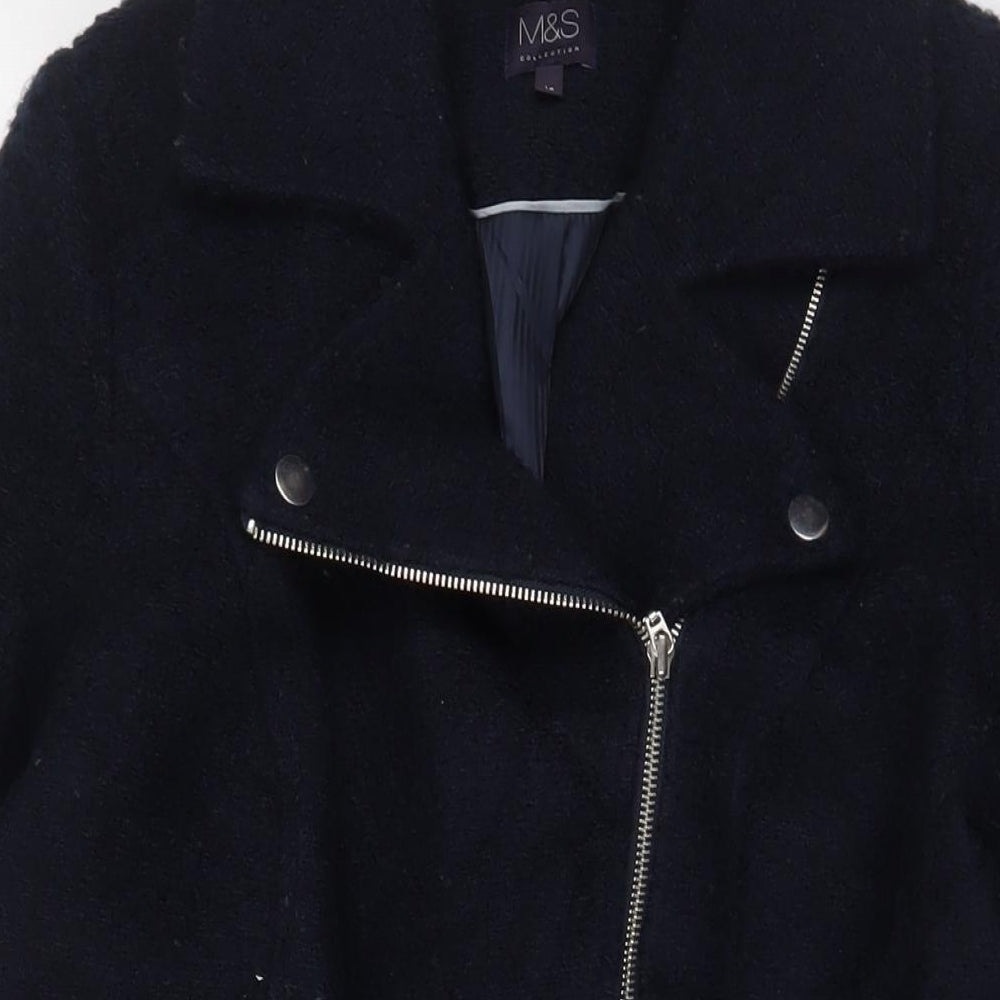 Marks and Spencer Womens Blue Jacket Size 14 Zip