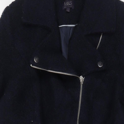 Marks & Spencer Womens Blue Jacket Size 14 Zip