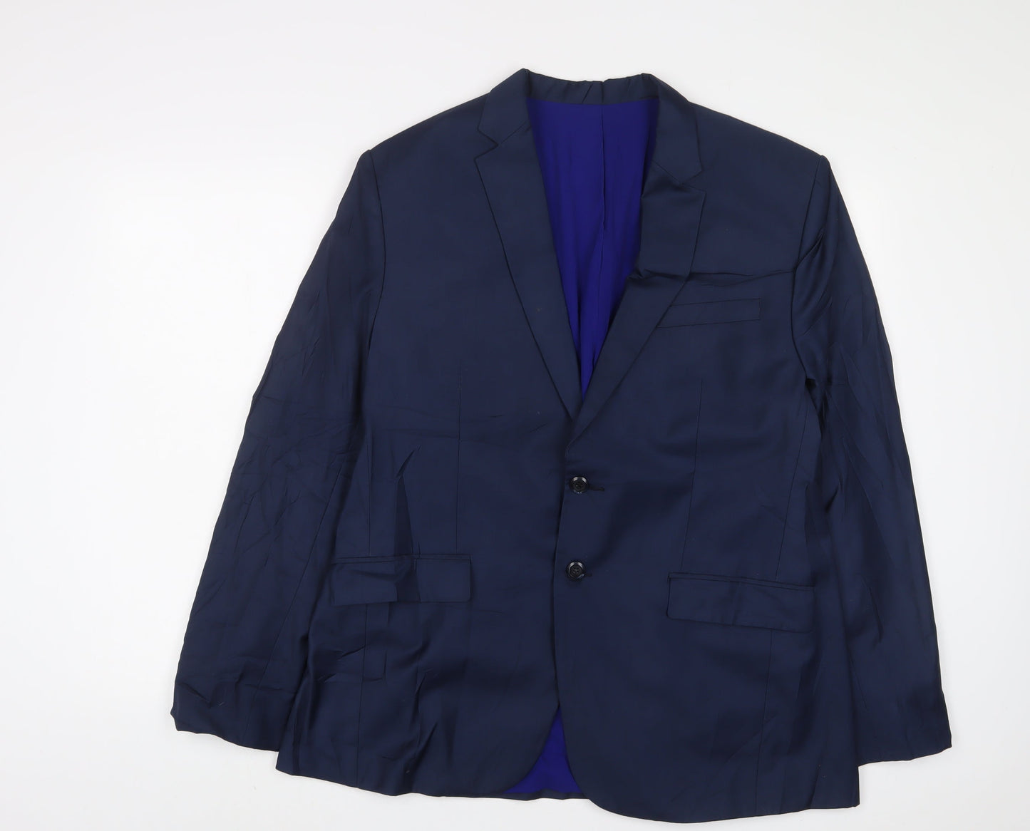 BiBI Mens Blue Polyester Jacket Suit Jacket Size 40 Regular