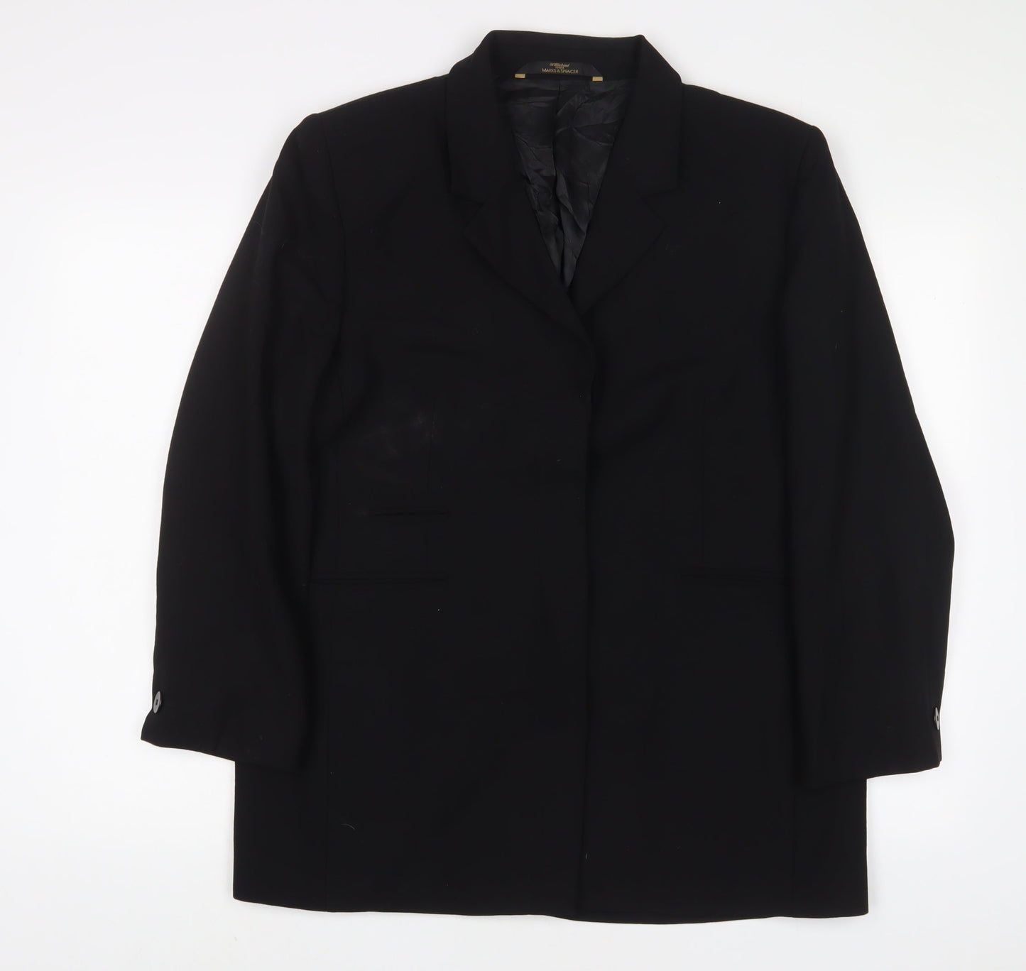Marks and Spencer Womens Black Jacket Blazer Size 18 Button