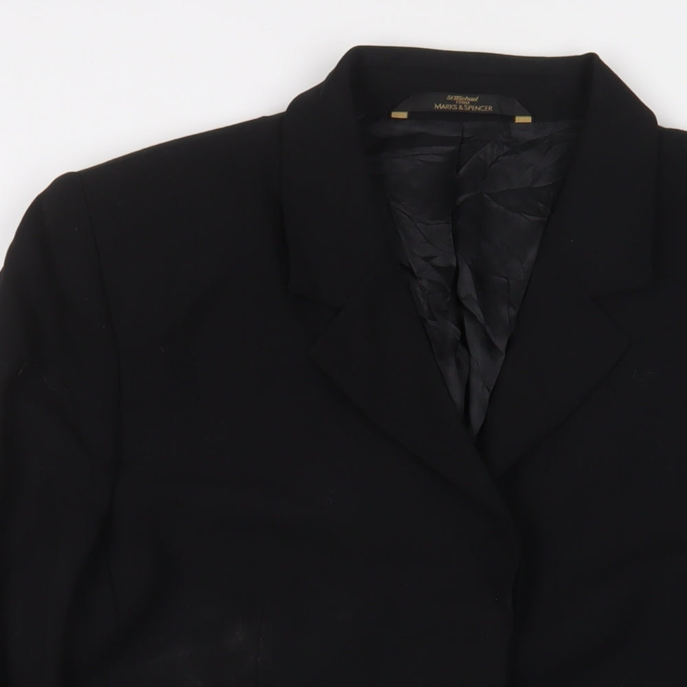 Marks and Spencer Womens Black Jacket Blazer Size 18 Button