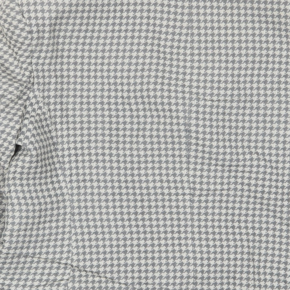 Precis Womens Grey Herringbone Jacket Blazer Size 12 Button