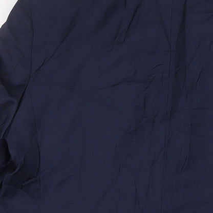 Brand and care label for Autograph men’s blue wool jacket suit jacket, size 44, regular