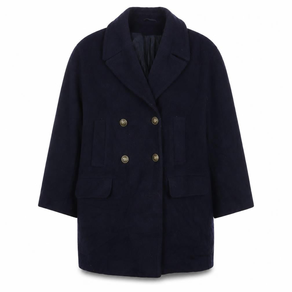 BHS Womens Blue Overcoat Coat Size 14 Button
