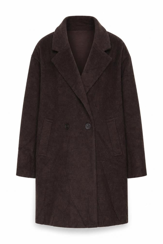 Pull&Bear Womens Brown Overcoat Coat Size S Button