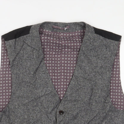 Next Mens Grey Polyester Jacket Suit Waistcoat Size 40 Regular