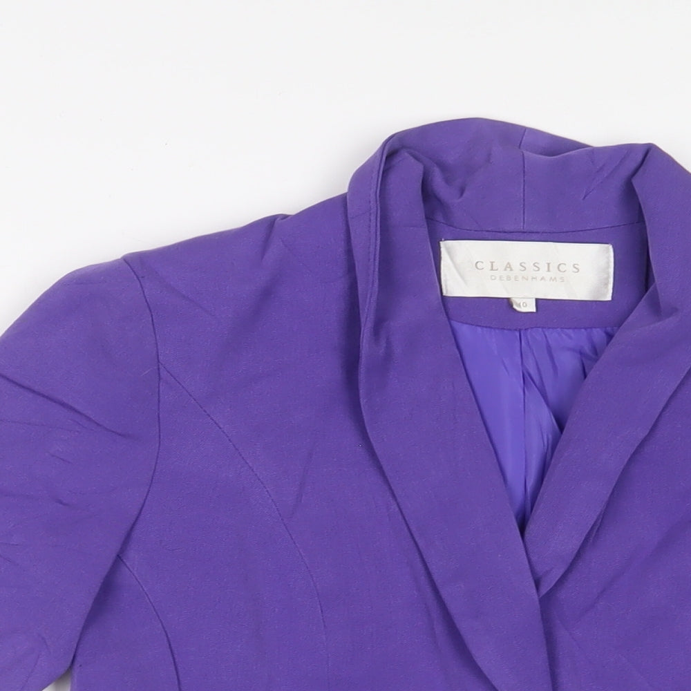 Debenhams Womens Purple Jacket Blazer Size 10 Button