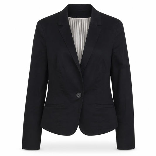 H&M Womens Black Jacket Blazer Size 8 Button