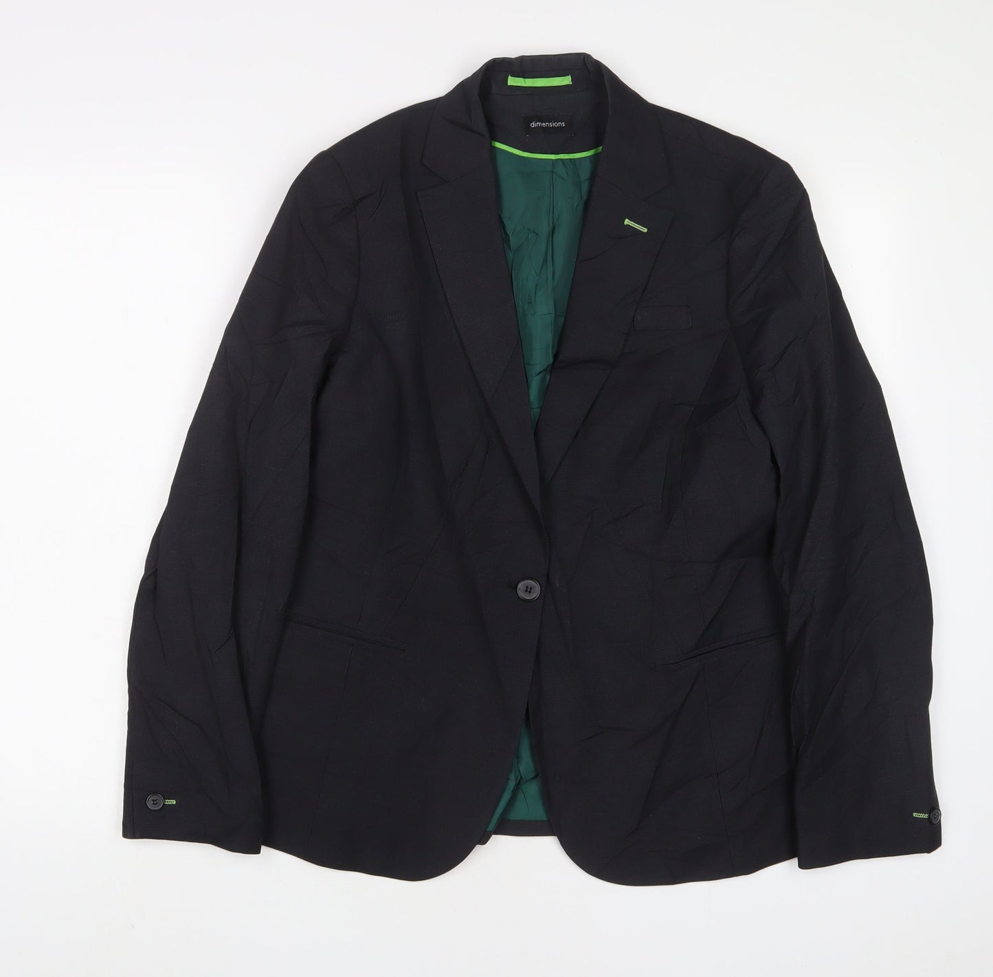 Dimensions Womens Black Jacket Blazer Size 14 Button