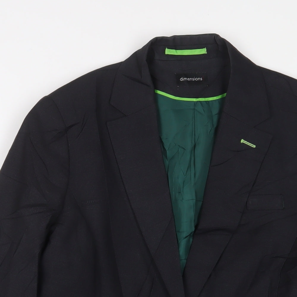 Dimensions Womens Black Jacket Blazer Size 14 Button