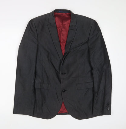 Next Mens Grey Polyester Jacket Suit Jacket Size 38 Regular