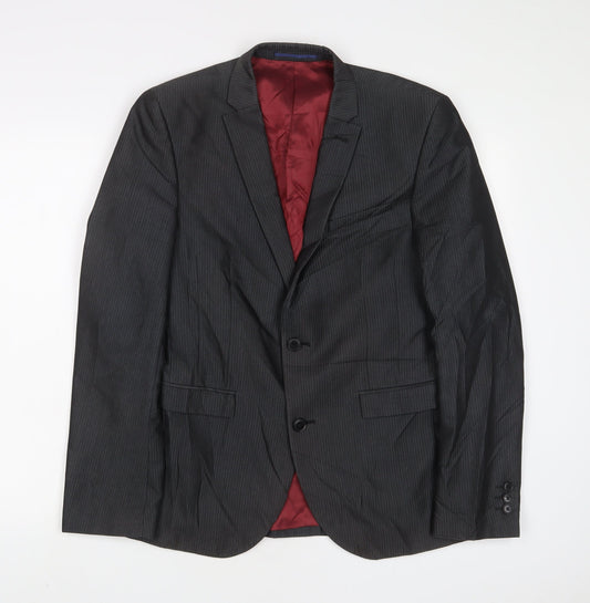 NEXT Mens Grey Polyester Jacket Suit Jacket Size 38 Regular