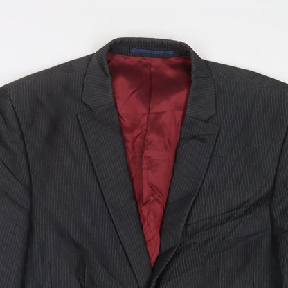 Next Mens Grey Polyester Jacket Suit Jacket Size 38 Regular