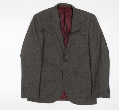 Next Mens Grey Polyester Jacket Suit Jacket Size 38 Regular