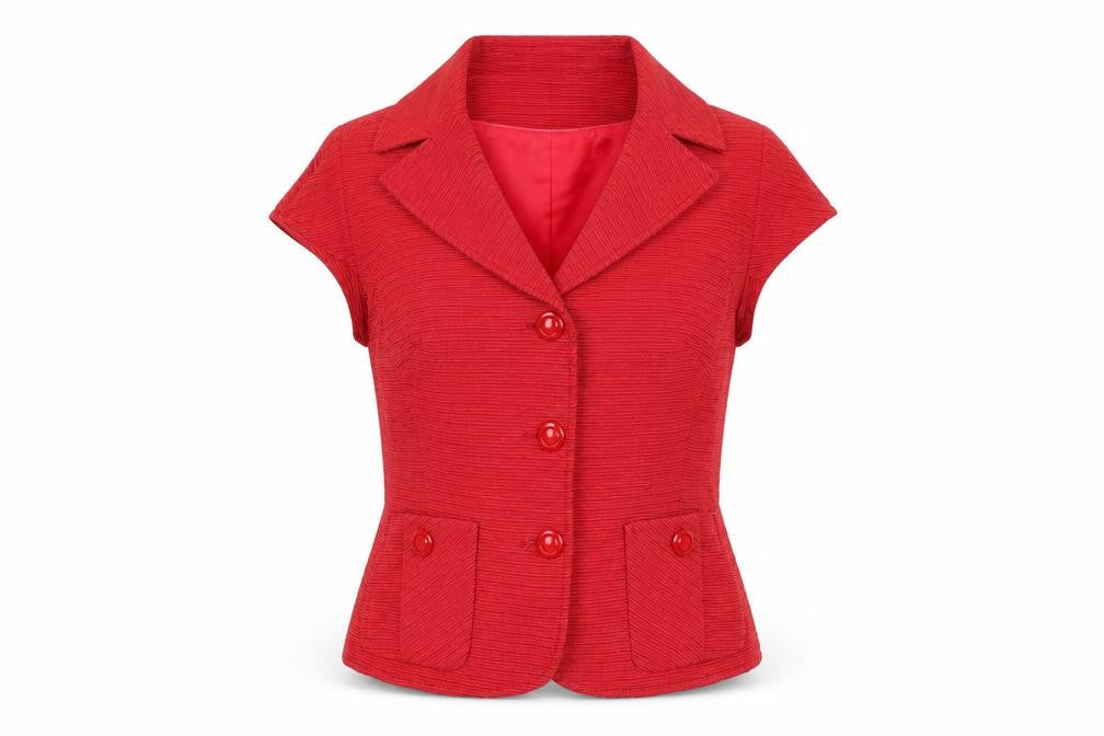 Principles Womens Red Jacket Size 12 Button