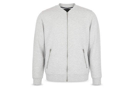 River Island Mens Grey Cotton Full Zip Sweatshirt Size M - Zip Pockets