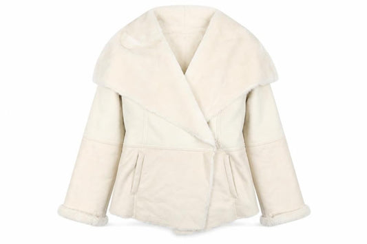 Warehouse Womens Ivory Jacket Size 10 Hook & Eye
