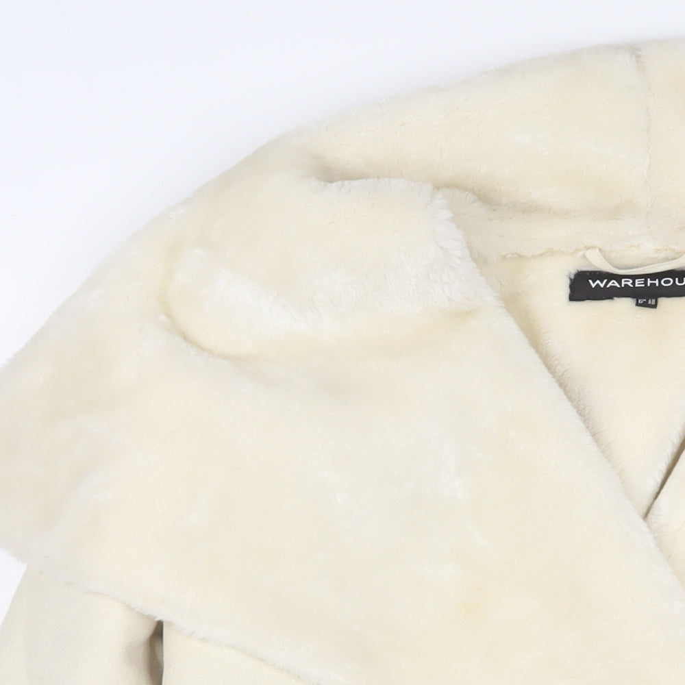 Warehouse Womens Ivory Jacket Size 10 Hook & Eye