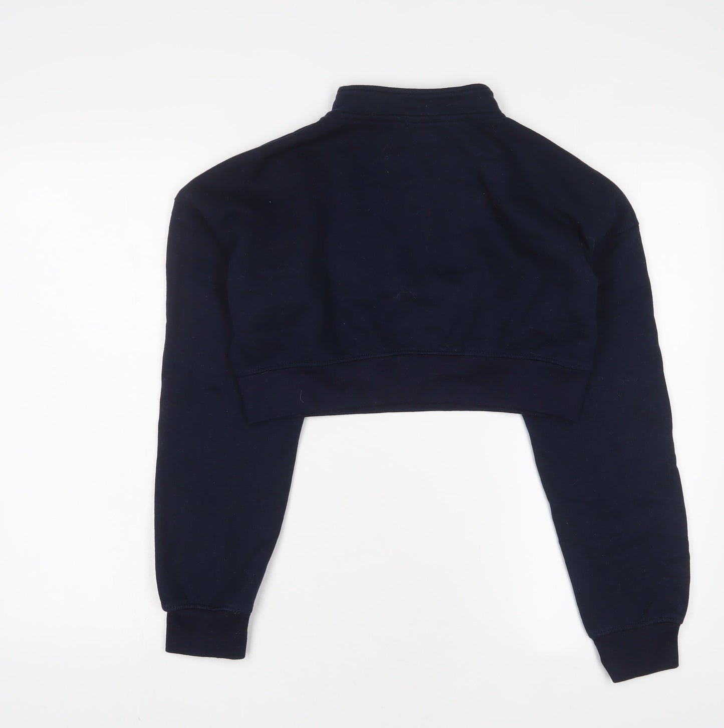 PRETTYLITTLETHING Womens Blue Cotton Pullover Sweatshirt Size S Zip