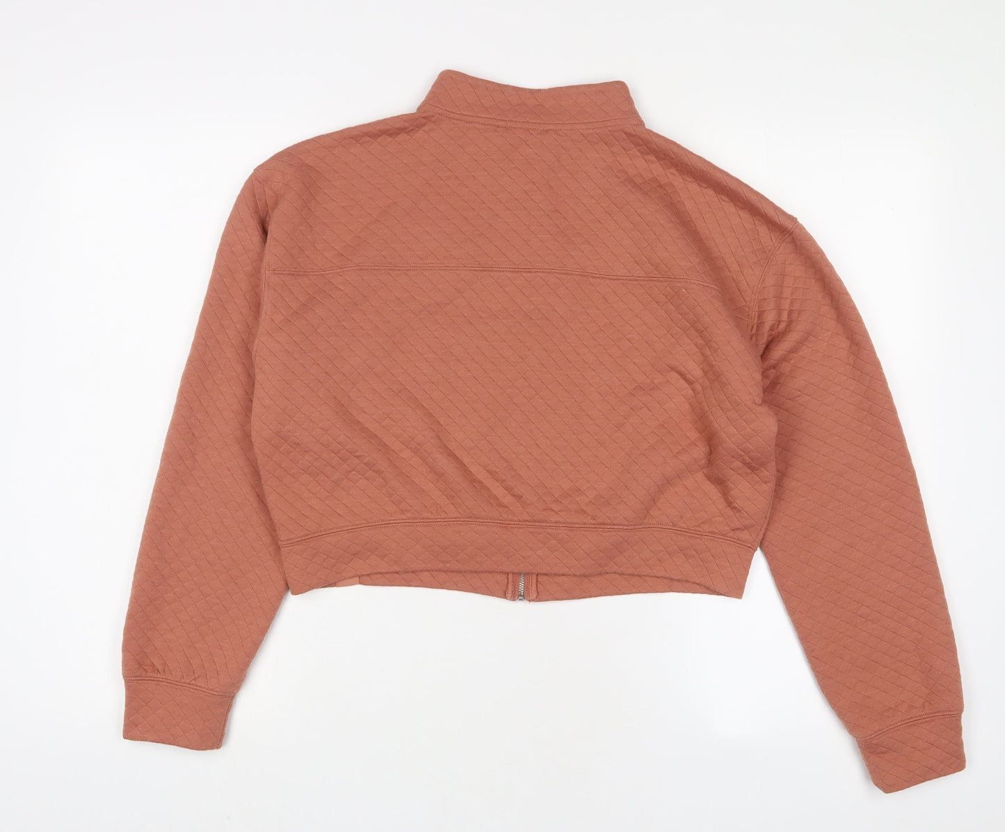 Gilly Hicks Womens Orange Cotton Pullover Sweatshirt Size S Zip