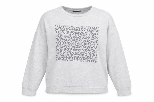 Wallis Womens Grey Animal Print Cotton Pullover Sweatshirt Size M Pullover