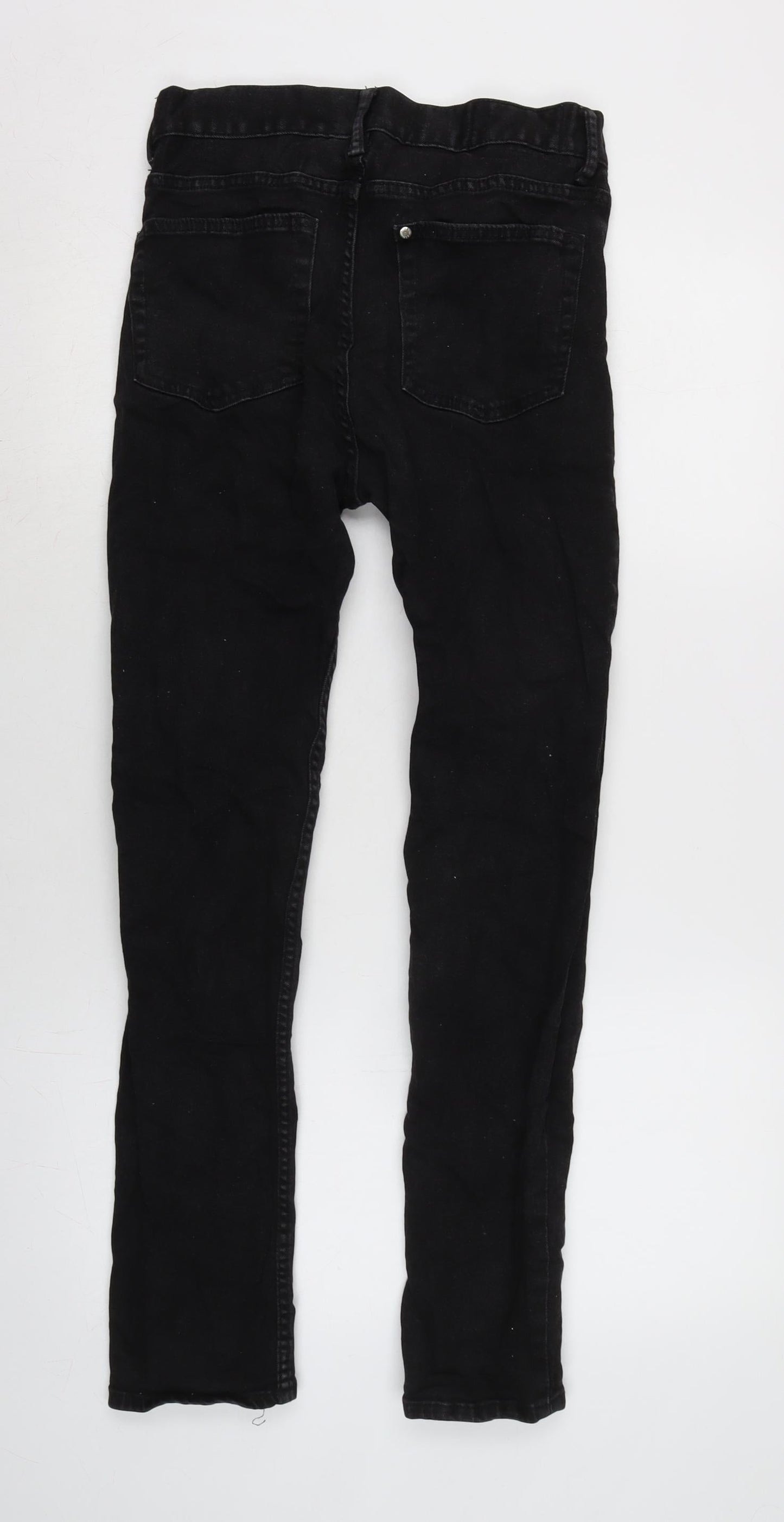 Slim & Denim Mens Black Cotton Blend Tapered Jeans Size 29 in L28 in Regular Zip