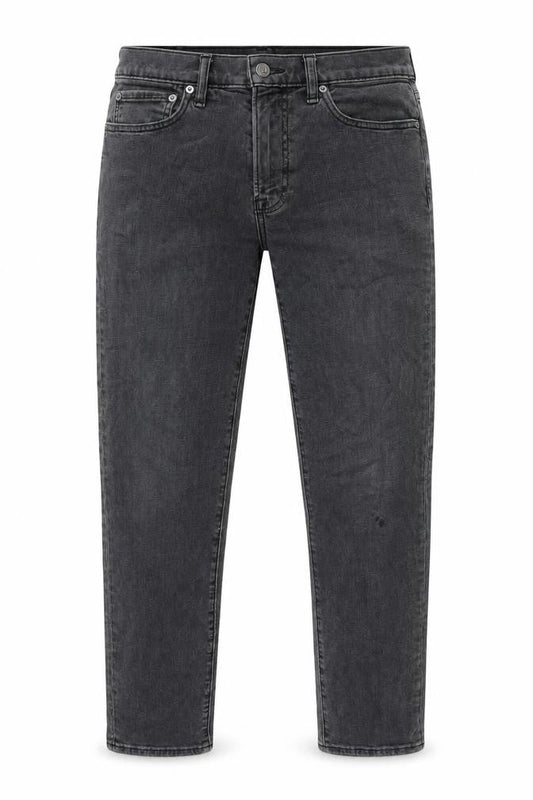 Ambercombe & finch Mens Grey Cotton Blend Tapered Jeans Size 30 in L28 in Regular Zip