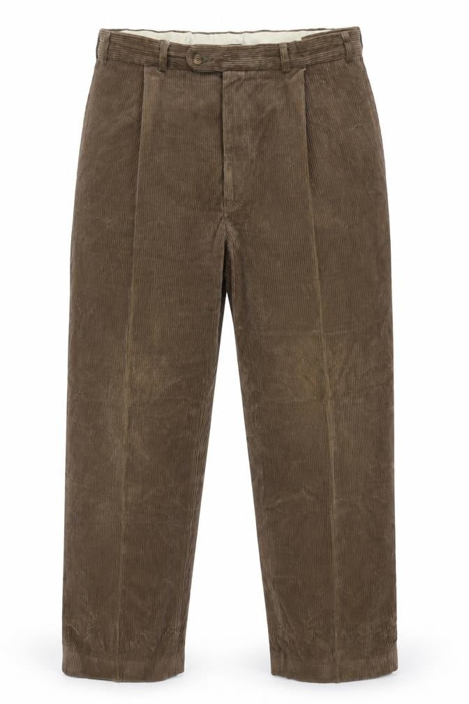 Zantos Mens Brown Cotton Trousers Size 37 in L32 in Regular Zip